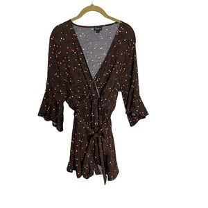 Torrid Heart Print V Neck Short Sleeve Blouse 0/Large